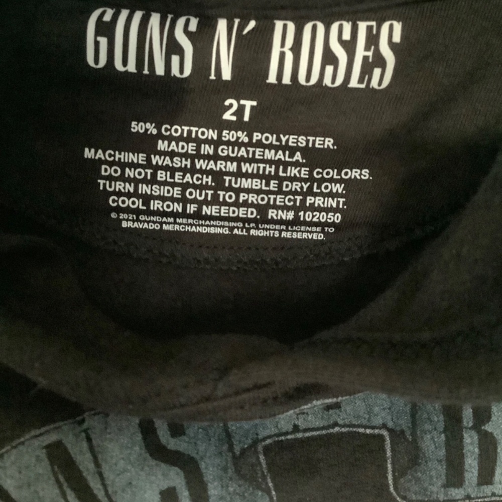GUNS n ROSES Sweet Child O' Mine HOODED SWEATSHIRT Hoodie sweater Size 2 T - Picture 2 of 4